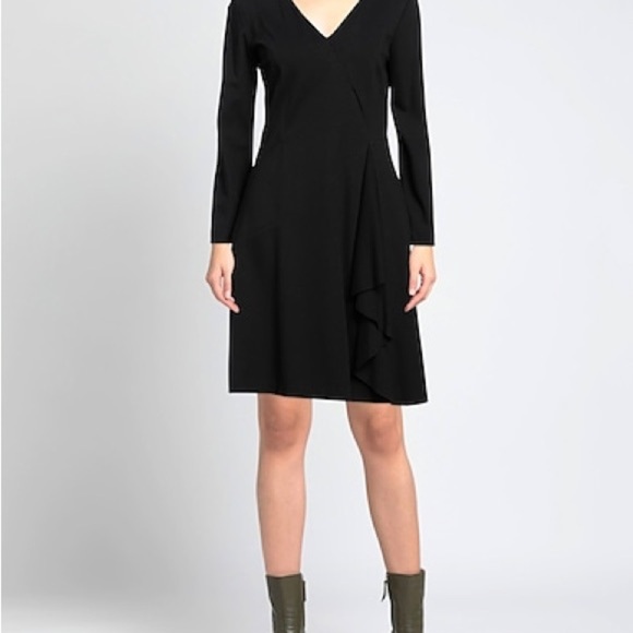 Seventy Venezia Dress Black Long Sleeve Dress Made in Romania sz LG ? NEW - Picture 1 of 4
